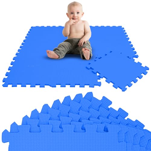 LittleTom 9 Piezas Alfombra Bebé Desde el Primer Mes - 30x30 cm Colchoneta de Espuma EVA Acolchada - Superficie Puzzle Antideslizante para Niños Pequeños - Suelo Protector para la Habitación Infantil