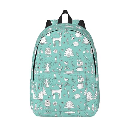 Llama Alpaca green print Duffel Bag, Lightweight Duffel Bag, Casual Backpack, 17.7 x 6.3 x 12.2 inches