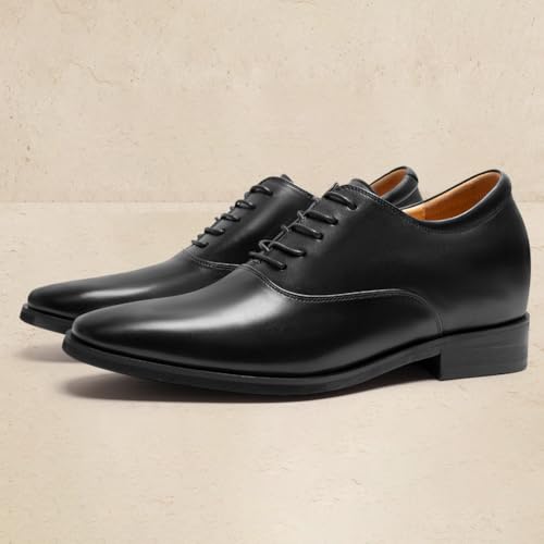 Image of CHAMARIPA Elevator Shoes for Men | Invisible Height Increase Plain Toe Oxford Dress Shoes | Built-in System Adds 2.76 Inches /7cm | Formal Business Shoes | US 7-12