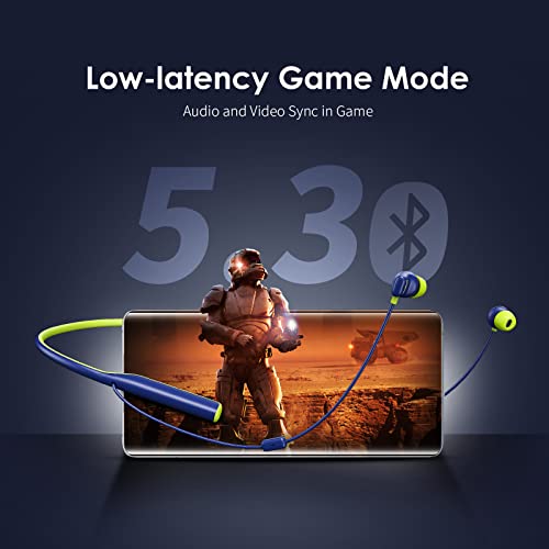 Image of Oraimo Necklace 4 Bluetooth Neckband Wireless In Ear Earphones Deep Bass,50Hrs Playtime,Asap Charge,Enc Tech,Low-Latency Ergonomic Neckband,Sweat-Resistant Magnetic Earbuds,Dual Pairing(Blue)