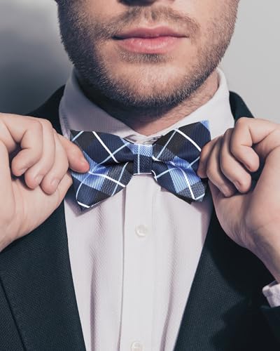 Image of Hercicy 20 Pcs Bow Ties for Men Pre Formal Satin Bowties Set with Adjustable Neck Band for Wedding Party Favors