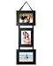 Black Picture Frames Set -Three (3) 5x7 Photo Frames on Hanging Ribbon-2 Landscape 1 Portrait