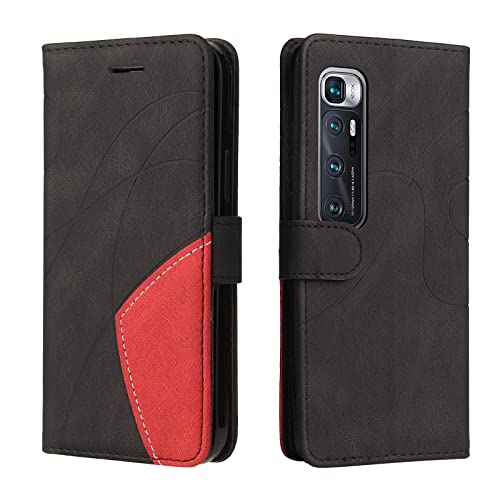 Fatcatparadise Cover per Xiaomi Mi 10 Ultra, Flip Caso in PU Pelle Case Cover Libro Portafoglio Protettiva Custodia con TPU Antiurto,[Kickstand][Slot per Schede][Magnetica] (Nero)