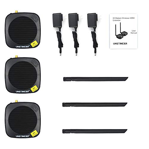 UNSTINCER 1x2 Wireless HDMI Extender,Wireless HDMI to 2 Displays,Wireless HDMI Splitter 1 in 2 Out,Includ 2 receivers,Transmitter and 2 Receiver for TVs/Projector,Transmit 130ft,Up to HD 1080p@60Hz - Thumbnail 5