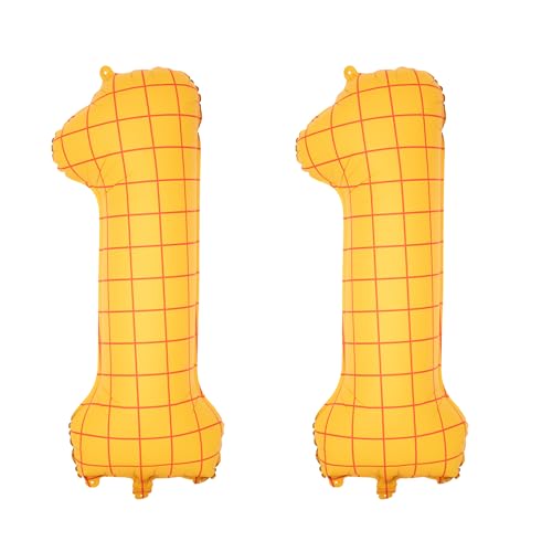 Image of 40 inch Large Number Balloon 11 Toy Inspired Story Yellow Birthday Balloon | Western Rodeo Party Supplies Boy Girl Story Anniversary Kids Birthday Party Cowboy Farm Themed Baby Welcome Decorations