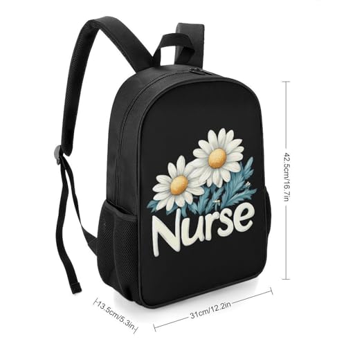 Nurse Daisy Flowers Cute Backpack Large Capacity Oxford Oloth Backpacks for Women Men Traveling2