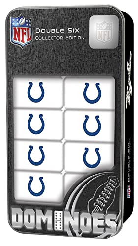 MasterPieces NFL Indianapolis Colts, Double Six Collector Edition Dominoes Game, For Ages 3+, Black, One Size (41675)