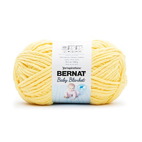 Bernat BABY BLANKET BB Buttercup Yarn - 1 Pack of 10.5oz/300g - Polyester - #6 Super Bulky - 220 Yards - Knitting/Crochet by Bernat - Used condition - US$11.42