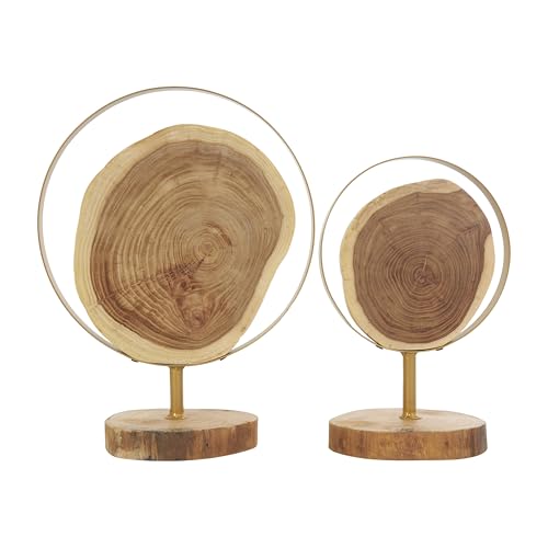 Escultura Decorativa Abstracta de Madera Deco 79 Set 2 14" 11" miniatura 7