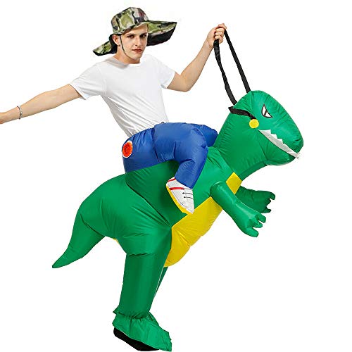 Diifoy Gonflable Costume Dinosaur de Fête de Carnaval D'halloween, Air Fan Operated Marcher Fancy Dress Halloween Party Outfit T-Rex Gonflable Costume d'animal (L/Dinosaure)