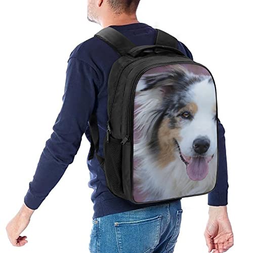 Sac à dos d'école grand confort à motif 3D Australian Shepherd rucksack pour élève
