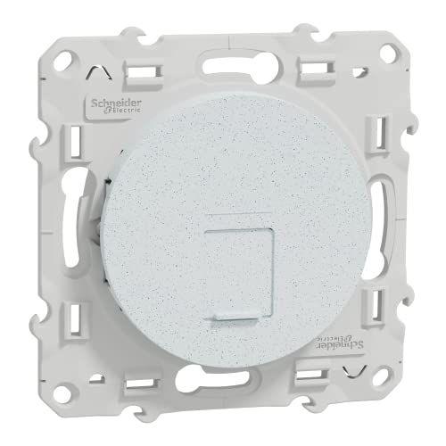 Schneider Electric - Odace, prise RJ45 Blanc Recyclé, grade 1 (tél + informatique) cat, 6 UTP, à vis - S510475