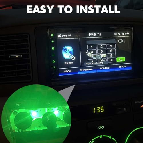 Image of 10PCS T4.2 Led Bulb Neo Wedge 10mm Base, Car Interior Dash Light, 12V IP65 Waterproof 3030 Chip LED Super Bright A /C Indicator Light, Climate Control Switch Indication Bulb for Cars (Green)
