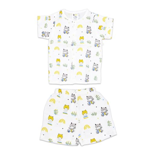Image of Muslin Jabla & Shorts|For Boys & Girls|Summerwear Sleeveless Vest|Baby Products|Casual Clothing Set