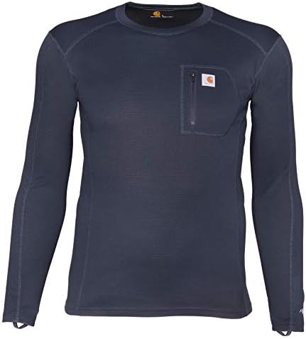 Carhartt Base Layer Men's Force Midweight Tech Thermal Base Layer Long Sleeve Shirt, Navy, Large
