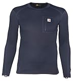 Carhartt Base Layer Men's Force Midweight Tech Thermal Base Layer Long Sleeve Shirt, Navy, Large