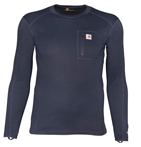 Carhartt Base Layer Men's Force Midweight Tech Thermal Base Layer Long Sleeve Shirt, Navy, Large #TOP13