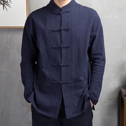 LIXINGHEITANG Chinese Style Shirts Traditional Kung Fu Tai Chi Cotton And Linen Suit Shirt Blouses Clothing For Men3