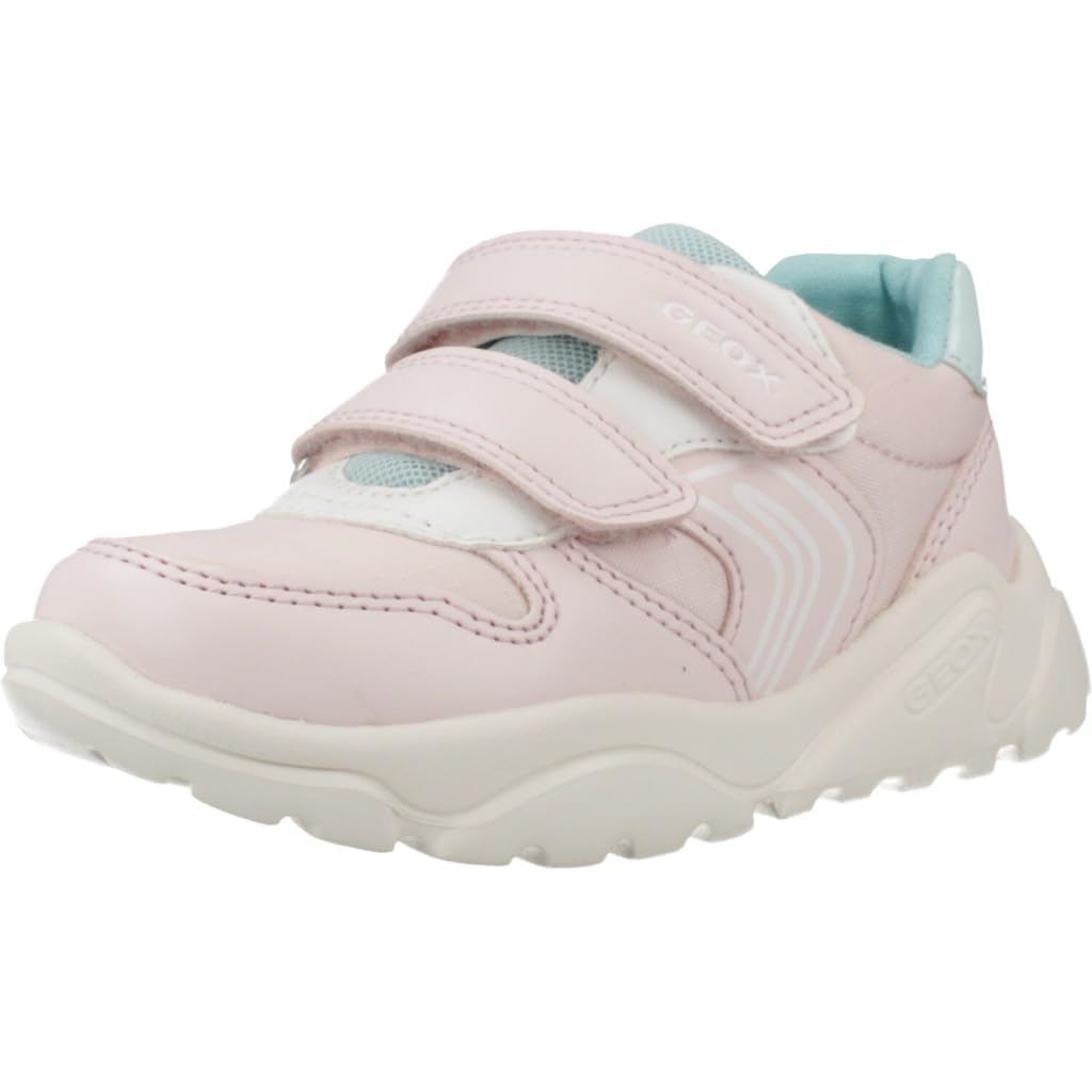 Geox B CIUFCIUF A, Girls’ Sneaker, Lt Pink/Watersea, 8.5 Child UK