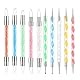10 Stück Nail Art Dotting Tools, Silikon Nageldesign Pinsel, Doppel Köpfe Maniküre Werkzeug, Gel Nagel Schnitzen Pinsel, Silikon Kopf Acryl Griff Salon Werkzeug-Set für DIY Nail Art Design