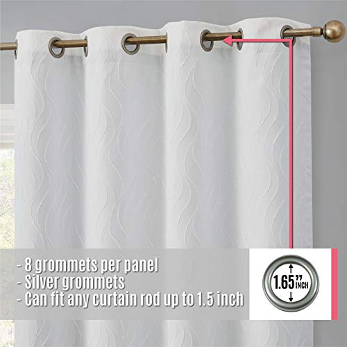 Hlc.me Camden 100% Blackout Winter Heat/Cold 2 Layer Thermal Insulated Energy Efficient & Soundproof Heavy Long Window Curtain Grommet Panels For Living Room & Bedroom, Set Of 2 (50 W X 108 L, White) #TOP2