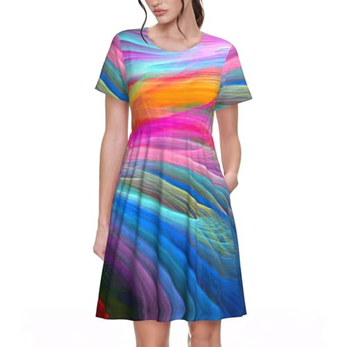 Robe d'été océan arc-en-ciel chic pour vos vacances et sorties en terrasse