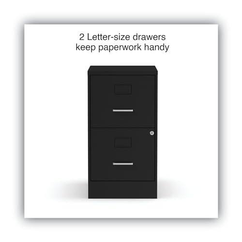 Alera Soho Vertical File Cabinet, 2 Drawers: File/File, Letter, Black, 14" X 18" X 24.1" by Alera - Image 2