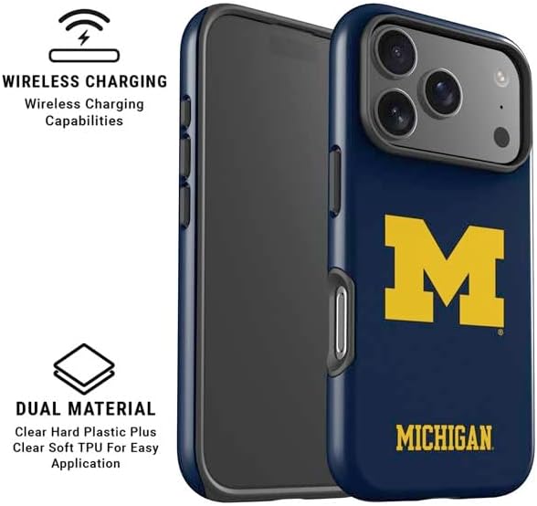 Skinit Impact Phone Case Compatible with iPhone 17 Pro Max Magsafe - Officially Licensed University of Michigan M Logo Design