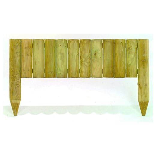 12" Fixed Wooden Log Lawn Edging Board