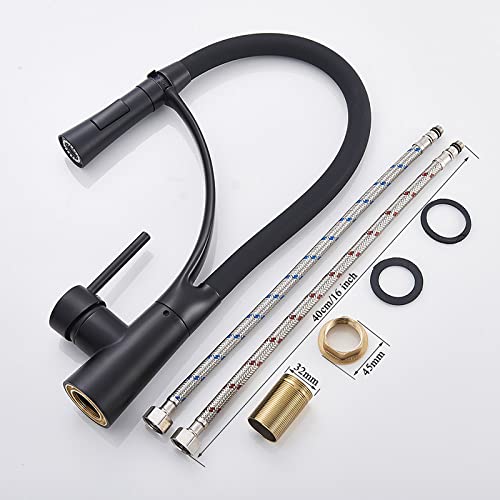 Robinet d'évier de cuisine noir mitigeur moderne design - 7