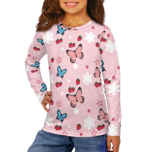 Image of Long Sleeve Shirts for Girls Winter Tops 3-16t Cartoon T Shirts for Fall Clothes