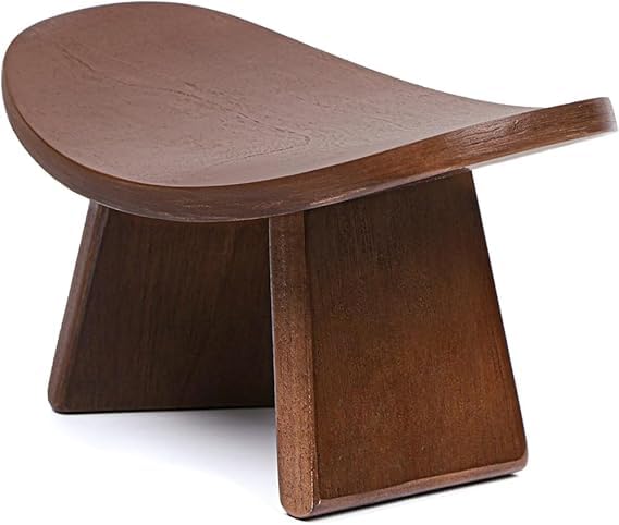Onlinecraft Wooden Menditation Bench for Living Room Garden Out Door Indoor and Yoga Kneeling Ergonomic Seiza Seat, Prana Yoga Stool (Walnut)-image-45