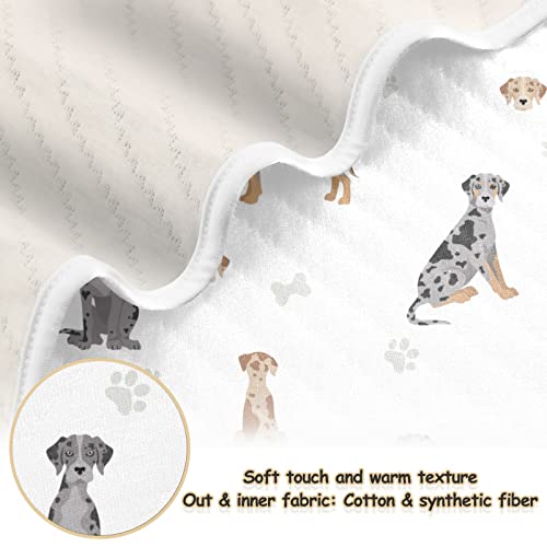Image of Catahoula Leopard Dog Swaddle Blanket - Cotton Receiving Blanket for Infants, Lightweight Soft Swaddling for Crib, Stroller, Nursery, Puppy, 30x40 in