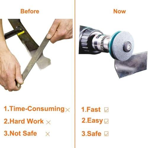 5Pack Lawn Mower Blade Sharpener, Sharpening Tool, Garden Tool Sharpener for Multiple Shear Blades, Lawn Mower Blade Sharpener with Lawn Mower Edge Attachment Device (Black -5pcs) - Image 6