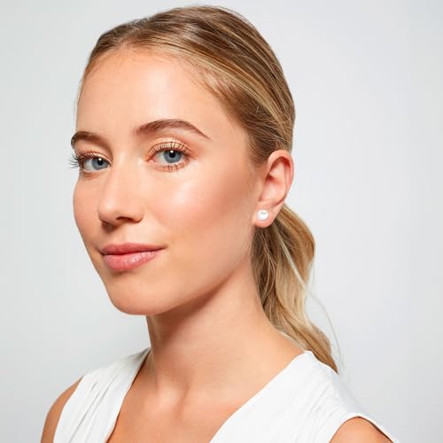 Woman Pearl Earrings Freshwater Cultured Keshi Pearls in White and Gray by SECRET & YOU | Sterling Silver 925 | Available in 10 sizes from 7-8 mm to 15-16 mm4