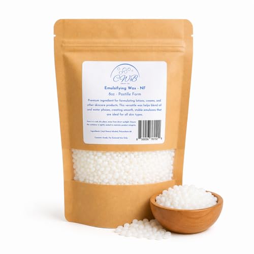 CWB Soap Co Emulsifying Wax NF 8 oz (0.5 lb) Pastilles For Lotions Creams & DIY Skincare Vegan Cosmetic Grade Stable Emulsifier