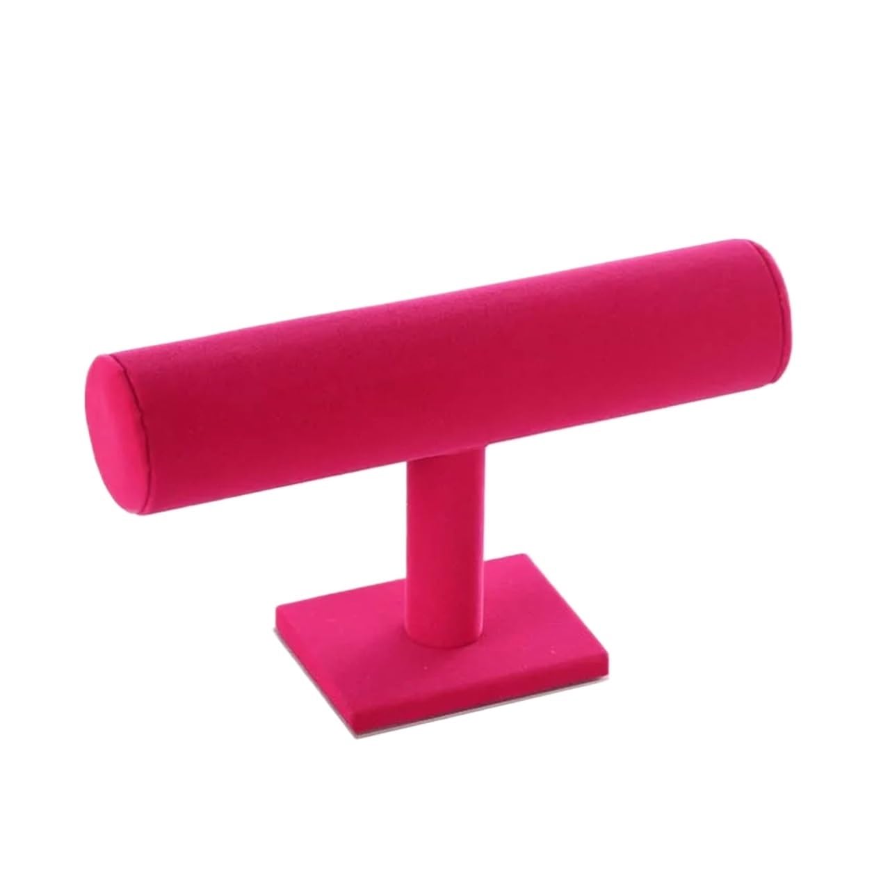 XPJYUA Watch Stand Watch T Bar Rack Jewelry Display Stand Organizer Leatherette Velvet Bracelet Jewellery Holder(Rose Red Velvet)
