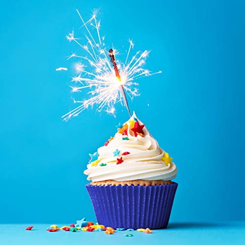 Uratot 100 Pieces Blue Cupcake Liners Cupcake Wrappers Baking Cups Cupcake Cases For Birthday, Wedding, Baby Shower, 2 Inches #TOP5