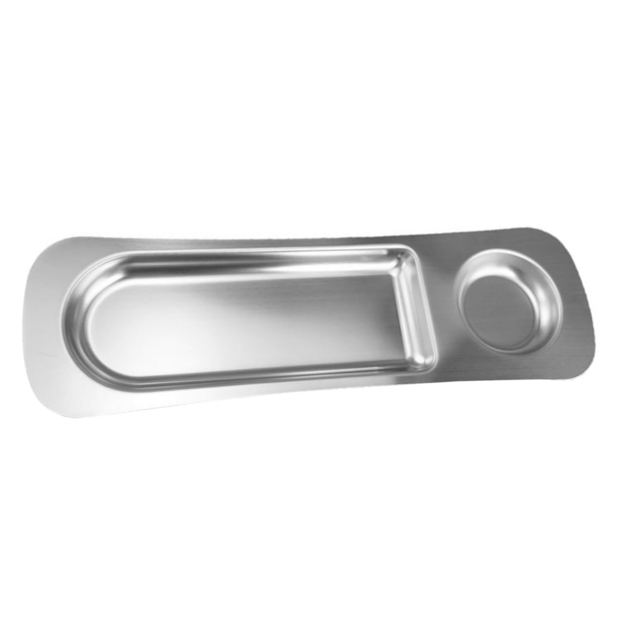 Garneck Snack Plate Snack Cheese Restaurant French Fries Dish Sushi Dipping Tray Japanese Soy Dishes Fruit Tray Chip and Dip Tray Convenient Chips Plate Plates Stainless Steel Silver