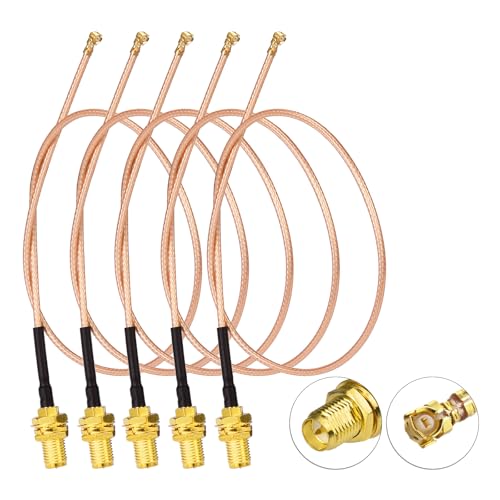 Yuslao RP-SMA Antenna Coax Pigtail Cable 30cm 12inch RP-SMA Female RG178 WiFi Antenna Adapter Coaxial Jumper (5-Pack) for WiFi Router Wireless Mini PCI Express PCIE Network Card by Yuslao - Used condition - US$6.89