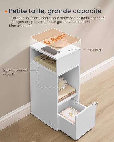 Table de chevet sans outils SONGMICS pour un assemblage ultra-rapide en quelques minutes