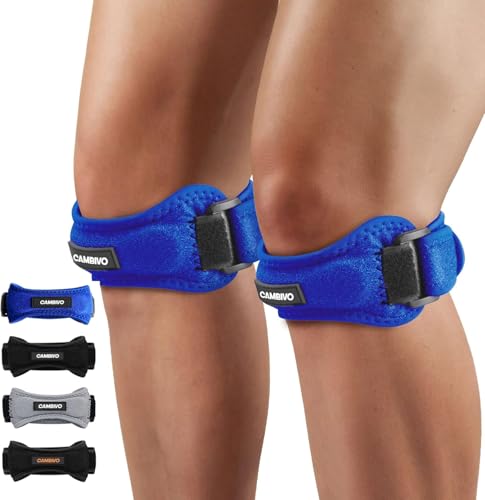 Cambivo Tutore Ginocchio Rotulea Regolabile 2 Pezzi, Cinturino Sottorotuleo Con Cuscinetto In Gel Rotuleo, Ginocchiera Rotulea Per Corsa, Sport, Palestra, Osgood Schlatter, Tendinite