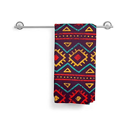 Cryomaniac Mexican Hand Towel Retro Boho Ethnic Geometric Colorful Striped Microfiber Towel Soft Face Towel Bath Decor Set Multipurpose For Bathroom Hotel Gym And Spa Set Towel (27.5×15.7 In) #TOP23