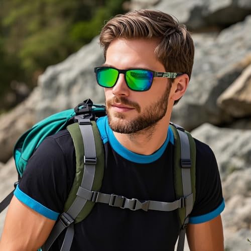 Polarized Sunglasses for Men, Fashion Square Frame, 3 Pack4