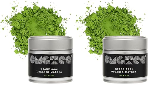 OMGTEA AAA+ Super High-Grade Organic Japanese Matcha Green Tea Powder Ceremonial Grade AAA+ – 30g/30 Servings. 3 Star Great Taste Award Winner 2022. (Pack of 2) option