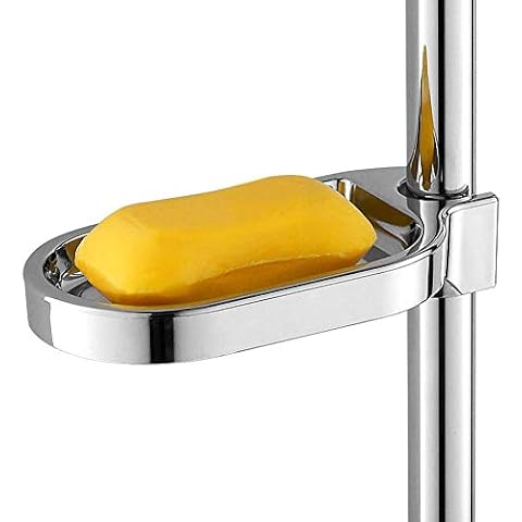 OKBY Seifenschale -ABS Seifenschalenhalter Verstellbare Duschstangenrutsche Praktisches Badezimmer-Gadget Cover