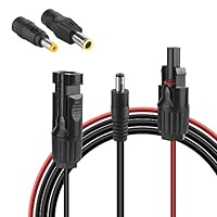 Solarpanel Stecker auf DC 8 mm, Kabel Solarstecker Photovoltaik zu 5,5x2,1mm mit 5,5x2,5mm, Kabelstecker 1.5M 16 AWG, Steckverbinder Solar Konverteranschluss für Powerstation Solargeneratoren