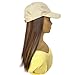 VAVANGA 14inch Beige Baseball Cap with Hair Extensions, Straight Hat Wig Short Bob Hair Summer Hat with Short Wig Blonde Highlight Color for Women (#106, 14