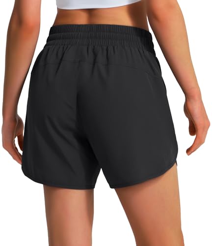 ksmien women39s 534 athletic running shorts quick dry lightweight workout gym shorts with zipper pockets upf 50
