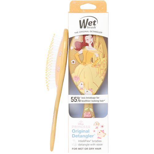 Wet Brush Disney Princess Belle Original Detangler Hair Brush Pain-Free Knot Removal Flexible Bristles Detangle Wet or Dry Strands Works on All Hair Types Ergonomic Handle Reduces Breakage